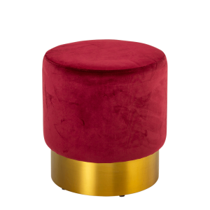Pouf Luxor rouge carmin Ø 40 cm H 45 cm
