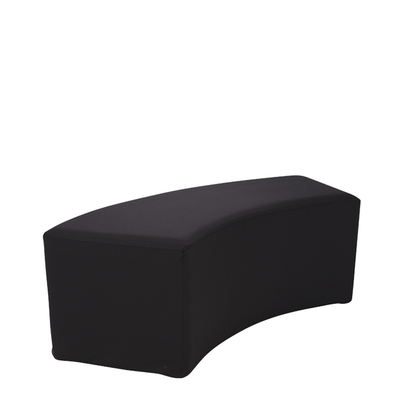 Banquette arrondie vinyle noir 50 x 150 H 40 cm
