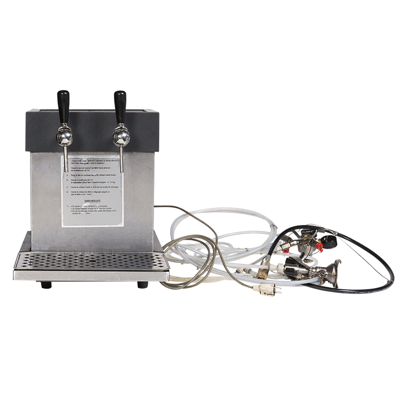 Pompe à bière de table 2 becs avec 2 têtes de fût Alumasc