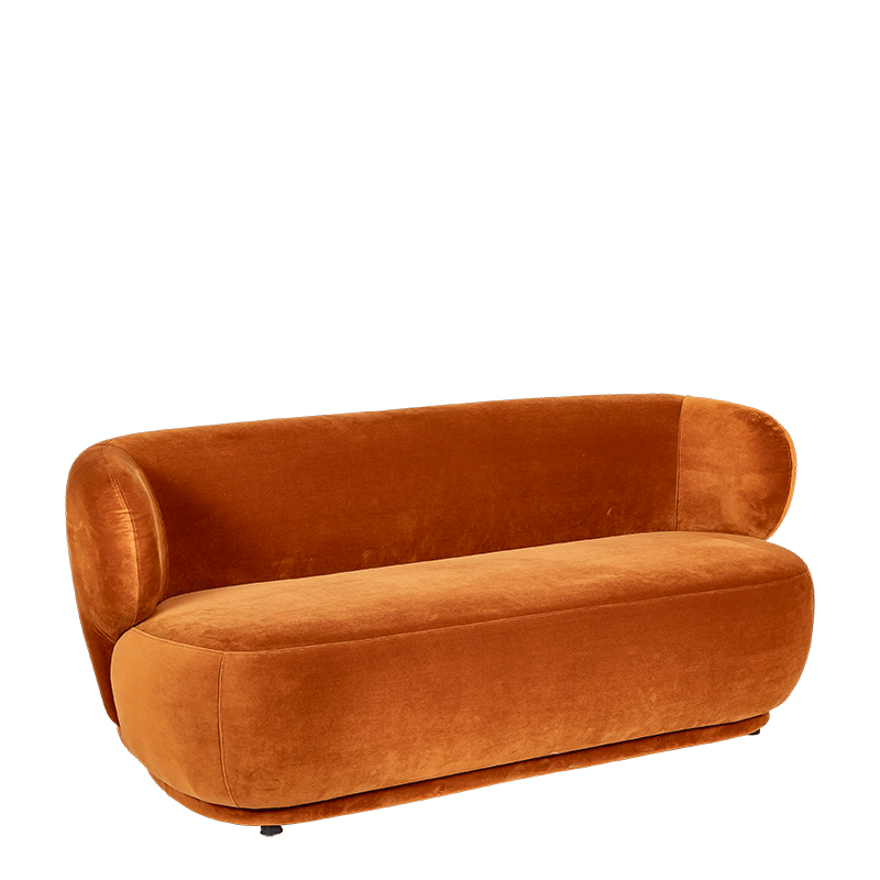 Canapé velours Elton terracotta 78 x 170 cm H 70 cm