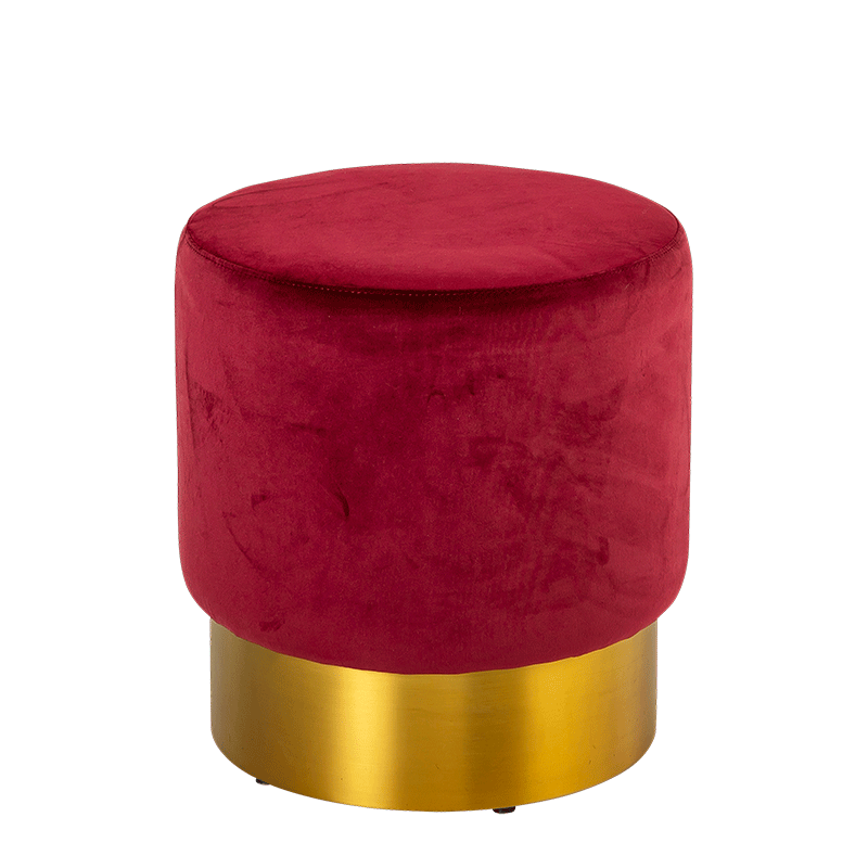 Pouf Luxor rouge carmin Ø 40 cm H 45 cm