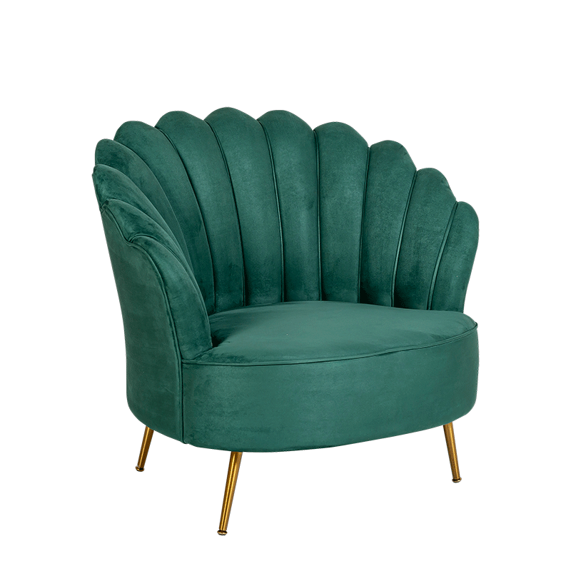 Fauteuil Coquillage vert 81 x 95 cm H 87 cm