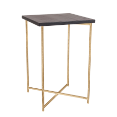 Mange-debout crois&eacute; or plateau noir 65 x 65 cm H 100 cm